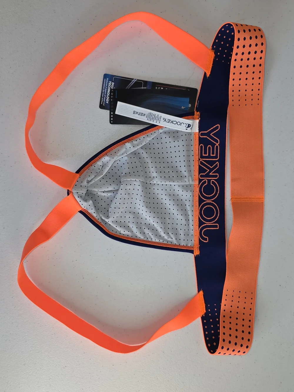 Jockey Men's VentraCool Air Jock Strap - Majestic Blue/Orange XL (38-40)